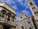 Baptistery of St. John, Cathedral and Giotto's bell tower from Piazza del Duomo in Florence 