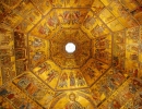 The whole mosaic of the ceiling in the Florence baptistery. It is a composite image of all 8 panels.