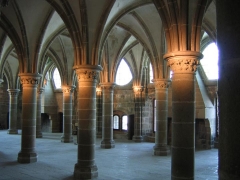 Sala dei Cavalieri, abbazia Mont Saint Michel - Normandia -
