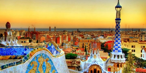 Panorama di Barcellona da Parc Guell