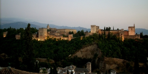 Alcazar, panorama notturno Siviglia